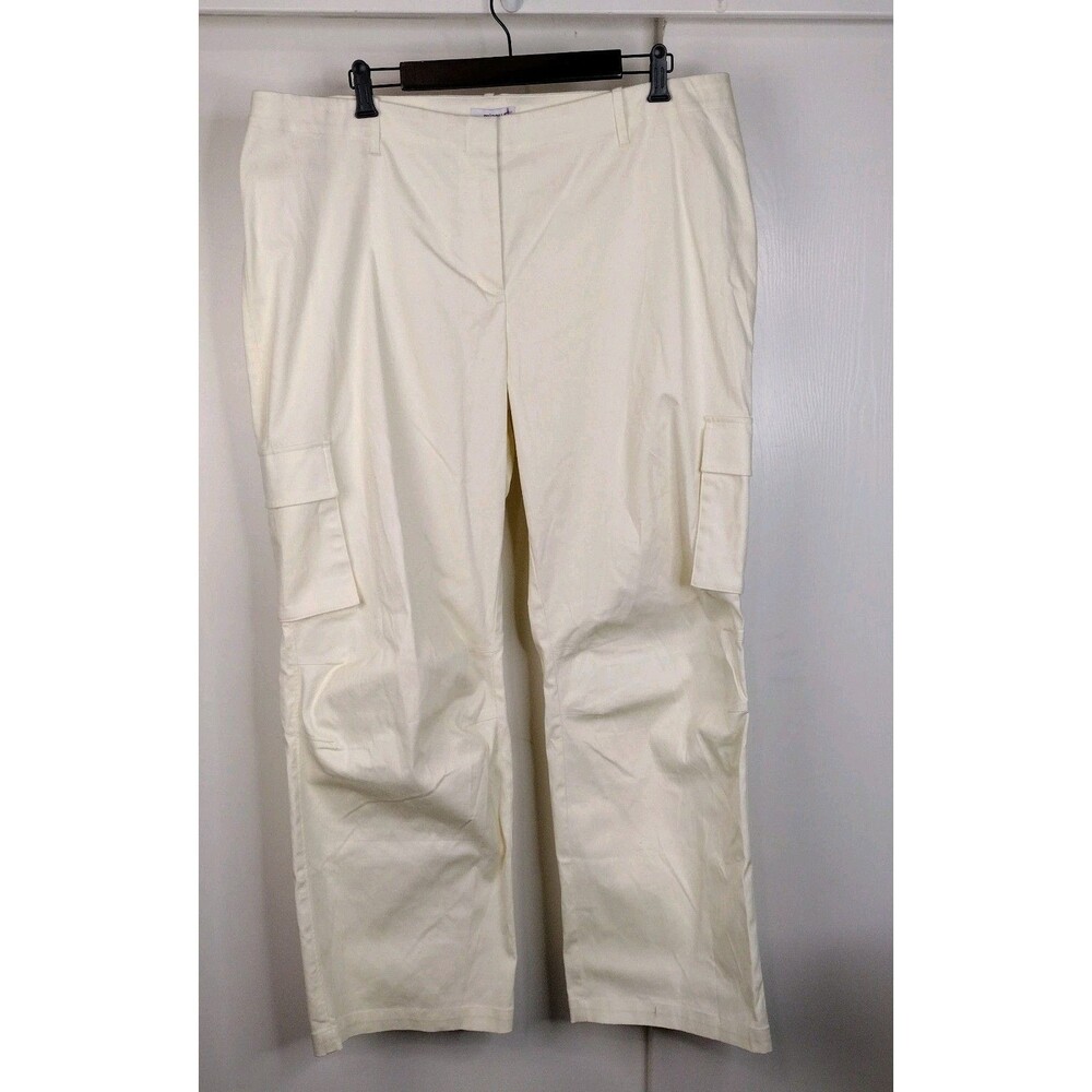 NEW Miaou Womens Cream Raven Cargo Pants Plus Size 2XL Cotton Spandex